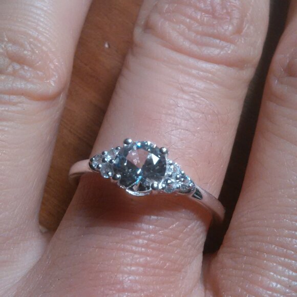 Lab Created White Sapphire Sterling Silver Radiant Promise Ring (Size 9) - Picture 1 of 16